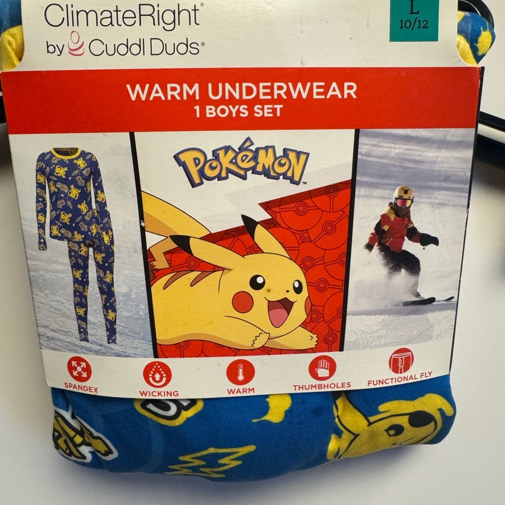 Cuddl Duds Boys‎ Warm Underwear Set - Blue and Yellow